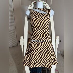 White Fox Boutique Asymmetrical Zebra Print Dress